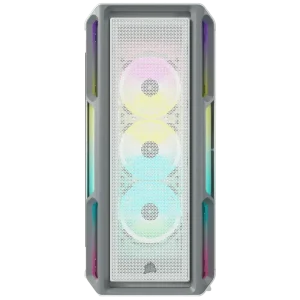 מארז למחשב CORSAIR iCUE 5000T RGB Tempered Glass Mid-Tower ATX- לבן