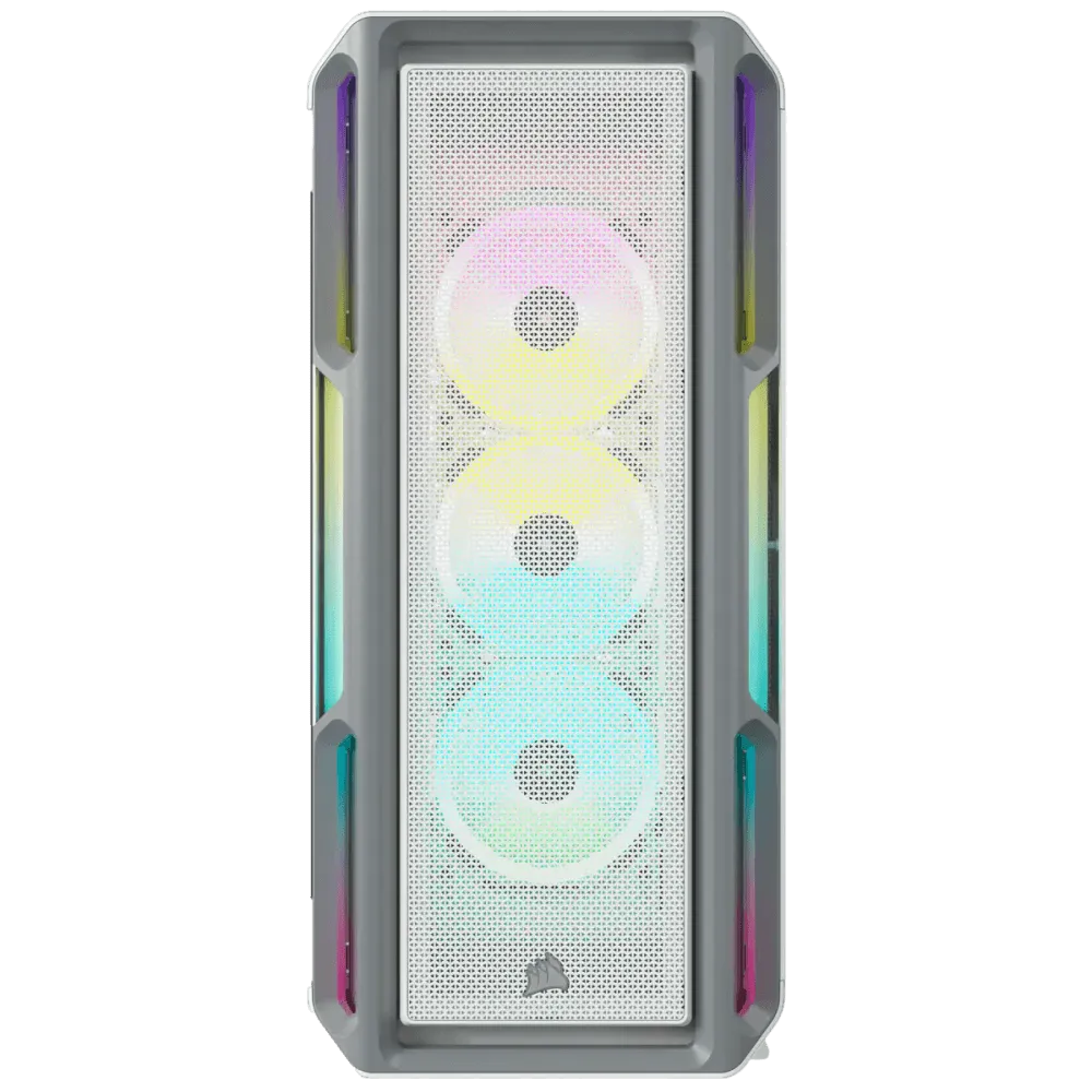 מארז למחשב CORSAIR iCUE 5000T RGB Tempered Glass Mid-Tower ATX- לבן