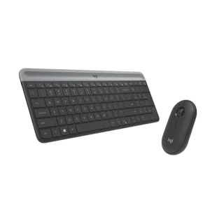 מקלדת דקה ועכבר מבית LOGITECH דגם MK470 בצבע אפור
