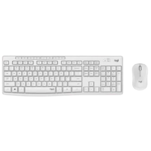 מקלדת ועכבר אלחוטיים Logitech MK295 Silent בצבע לבן בעברית ואנגלית