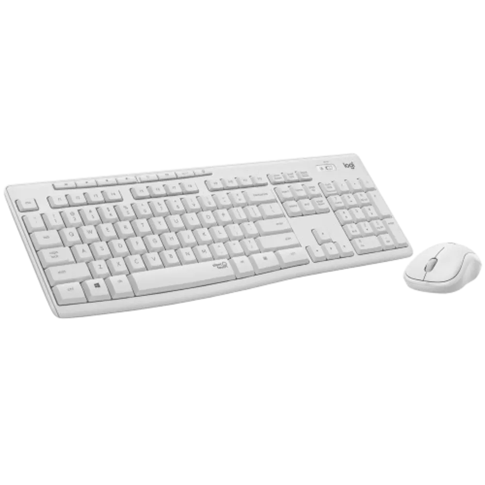 מקלדת ועכבר אלחוטיים Logitech MK295 Silent בצבע לבן בעברית ואנגלית – תמונה 2