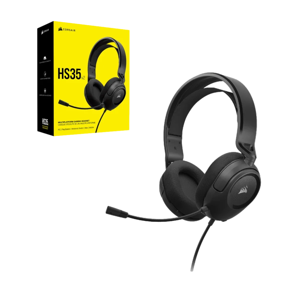 אוזניות גיימינג שחור CORSAIR HS35 v2 Multiplatform – תמונה 3
